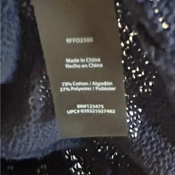 RACHEL ZOE Womens Sweater Size Medium Karla Navy Blue Open Weave Semi Sheer EUC. - Picture 7 of 10